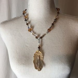 Sterling, vintage bead, Swarovski crystal necklace